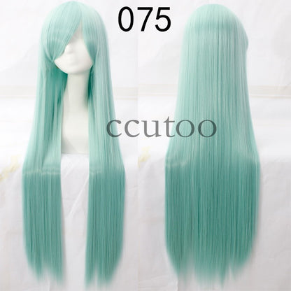 ccutoo 100cm Peruca de Cosplay Reta Sintética de Cabelo Longo de Alta Temperatura 82 Cores Disponíveis