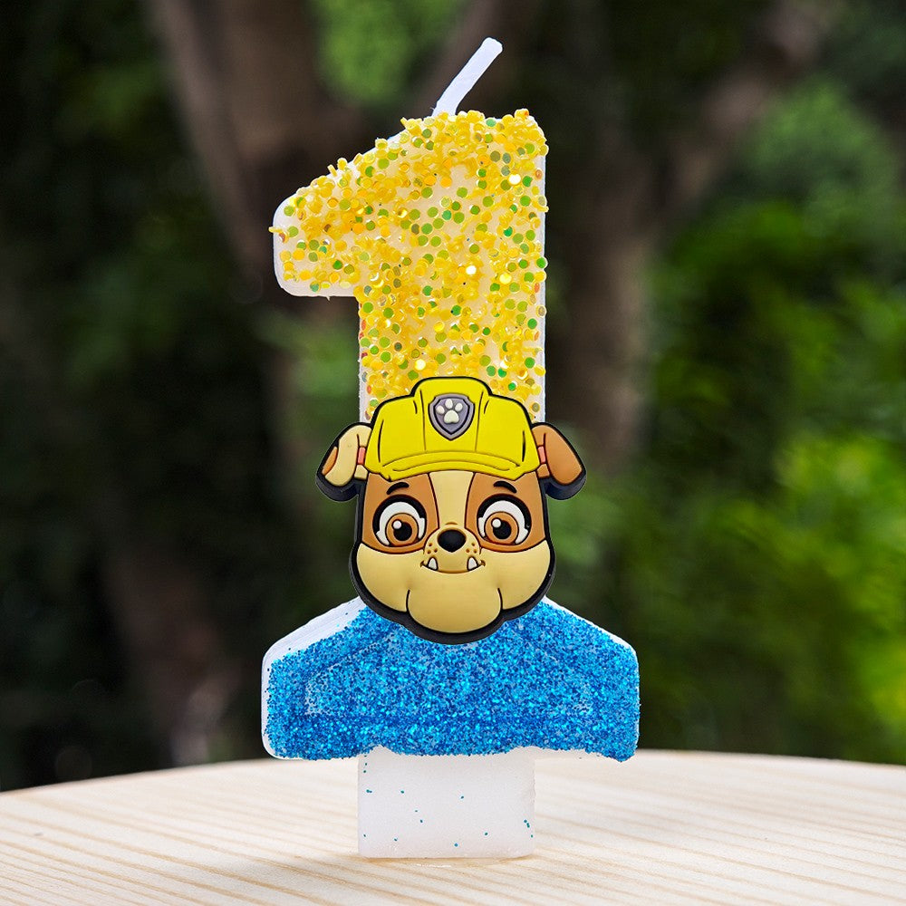 Paw Patrol Candle 0-9 Number Candle Paw Patrol Cartoon Character Party Cake Plug-in Birthday Cake Decoration Baby Shower Gift