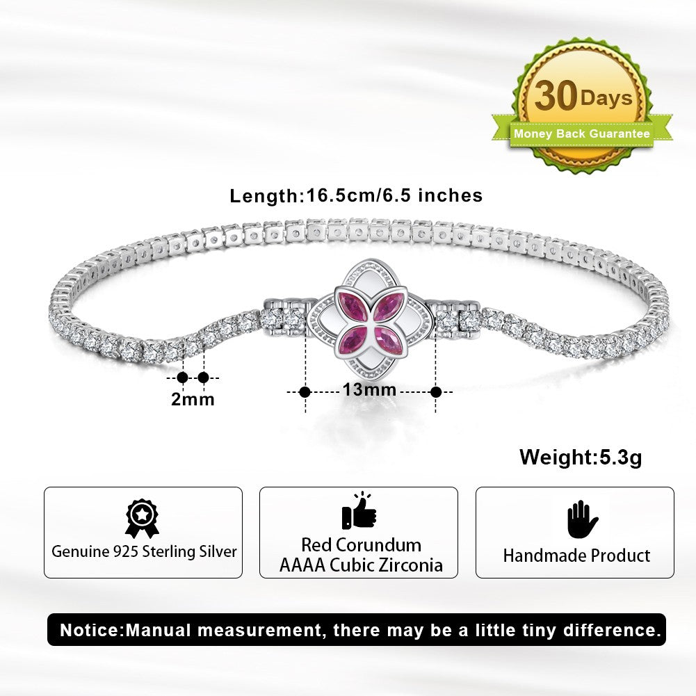 ORSA JEWELS Authentic 925 Sterling Silver Tennis Chain Bracelet Moulding Process Hanmade High-end Hand Chain for Man Woman SB128
