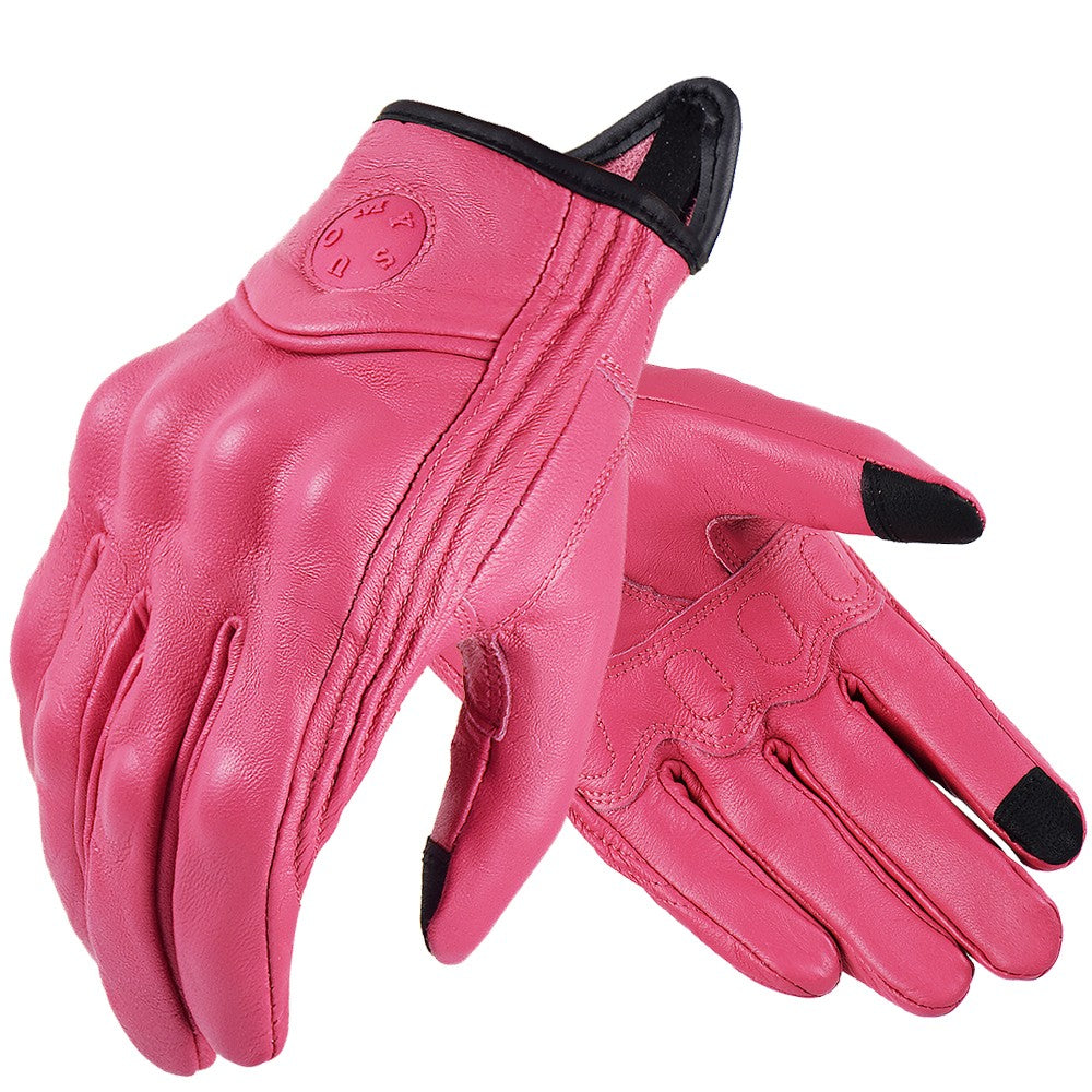 Luvas de motociclismo de couro de cabra Suomy Vintage, de verão, marrons, retrô, para motociclistas masculinos, luvas de motocross femininas, Luvas