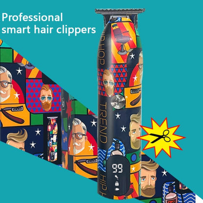 Professional Barber Hair Clipper Rechargeable Graffiti Electric Finish Cutting Machine Beard Trimmer Shaver Cordless Work