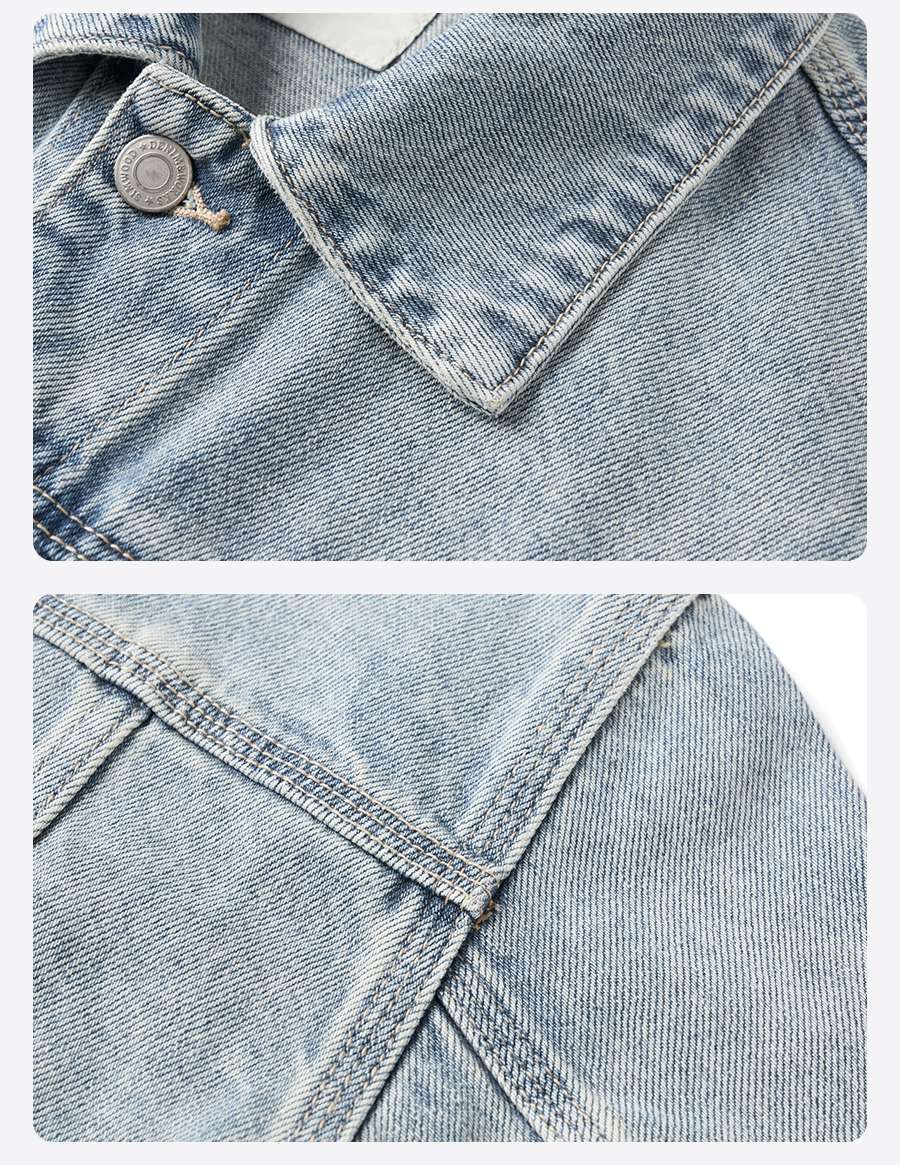 SIMWOOD 2025 Autumn New Oversize 12.5oz Classical Denim Jackets Men Washed Vintage Casual Jacket