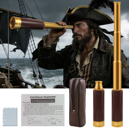 Monóculo Datyson Caribbean Pirate Series 25x30 | Design Telescópico Todo em Metal (Modelo: 5D0008)