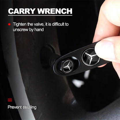 Car Wheel Tire Air Valve Caps with Keychain For Mercedes Benz A180 A200 W205 E63 AMG 2014 2015 W166 W246 W242 W176 W212