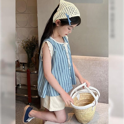 Korean Children's Clothes 2025 Top Elementary Student Girl Clothing Setup Girls From 8 12 Years Old Summer Sets Set Child Set