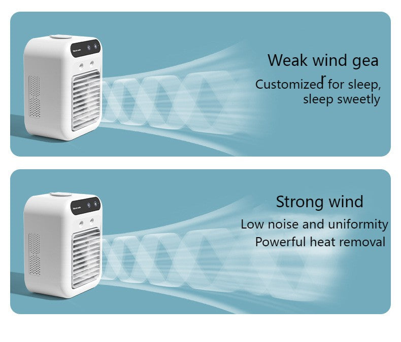 Ventilador USB de Mesa Tanque de Água Mini Climatizador Portátil Dispositivo de Resfriamento Pessoal Bateria de Lítio 1800mAh Ventilador de Baixa Tensão