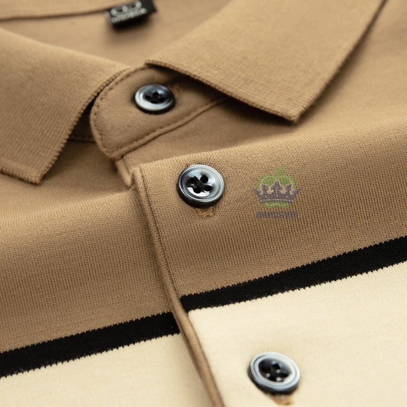 Luxury Embroidery Autumn Winter Men's Long-Sleeved Polo Shirt 100%Cotton Hip-Hop Harajuku Lapel Full-Sleeved polo Tops Male 3XL