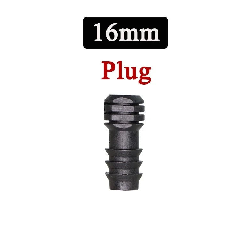 2/5/10pçs Estufa PE Tubo 16 20 25 mm Conector em T Cotovelo Reto Plugue Conexão para Tubo de Irrigação Acessórios de Micro Irrigação