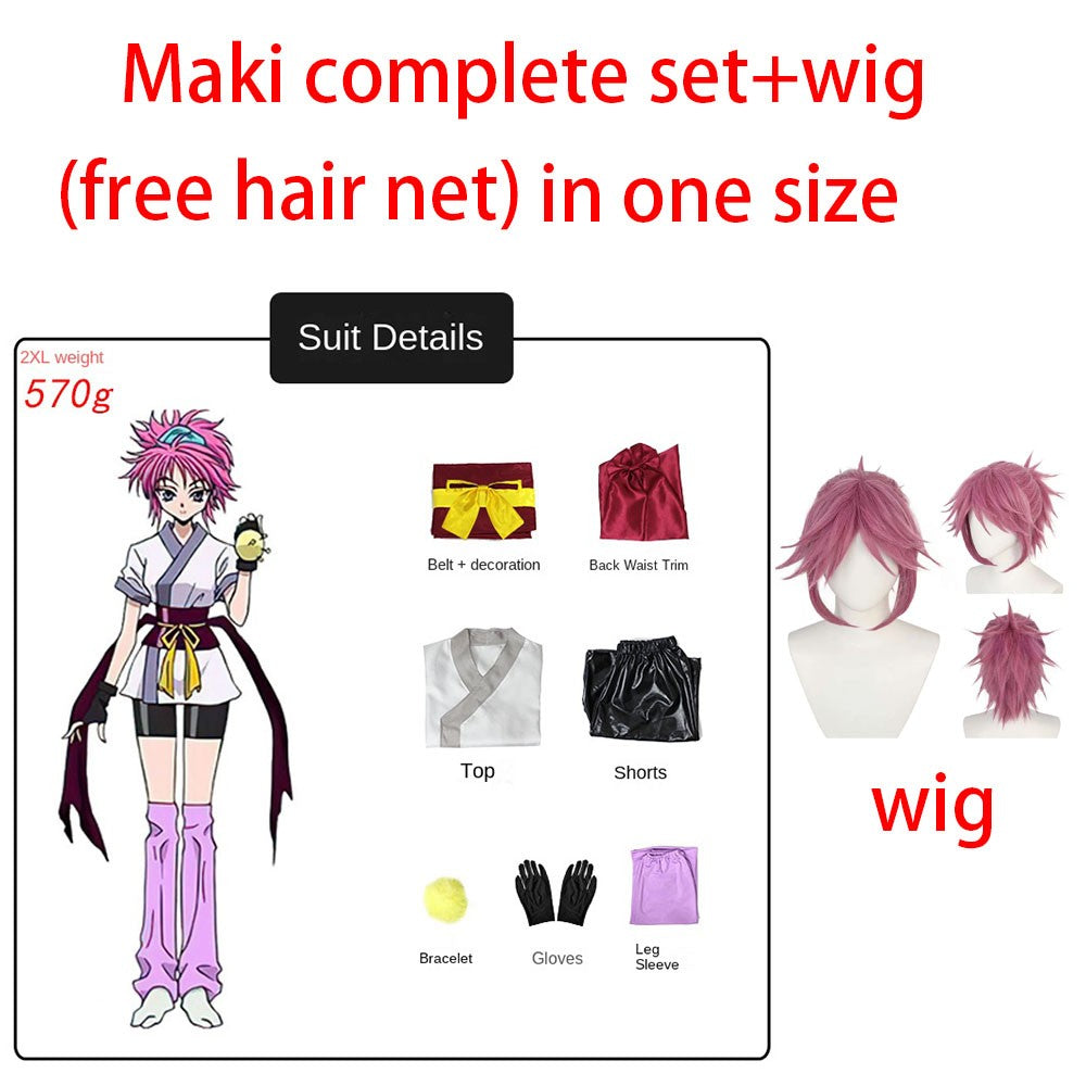 Machi Komacine Cosplay Costume Pink Wig Halloween Carnival Costumes for Women Anime Cosplay Outfits Dress