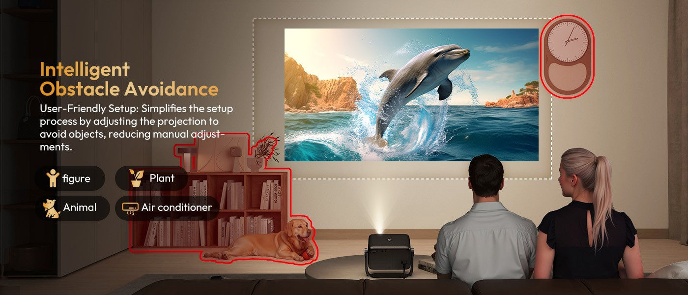 XGODY 4K Native 1080P WiFi6 Android Projector 18000lumen Voice Control AI Auto Focus HD Home Theater Cinema