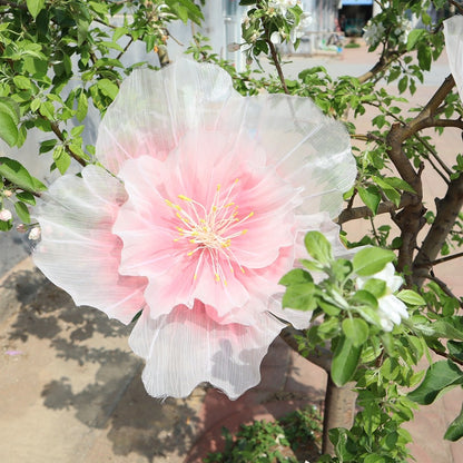 30/40/50cm Artificial Peach Blossoms Giant Gauze 3D Fluffy Petals Large Flower Head Floor Display Wedding Landscaping