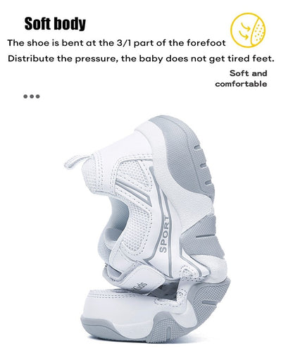 White Breathable Children Walking Shoes Summer Mesh Casual Sneaker for Kids Boys Outdoor Sport Tennis  Anti-Slip