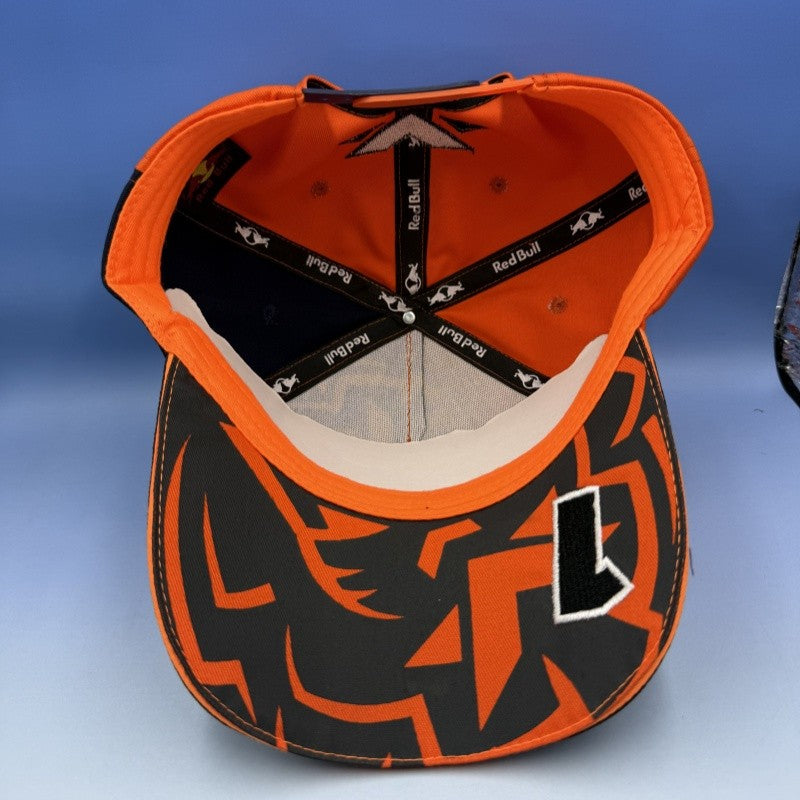 Verstappen Red Bull racing cap with orange curved brim RedBull baseball cap for summer shade breathable and adjustable sun hat