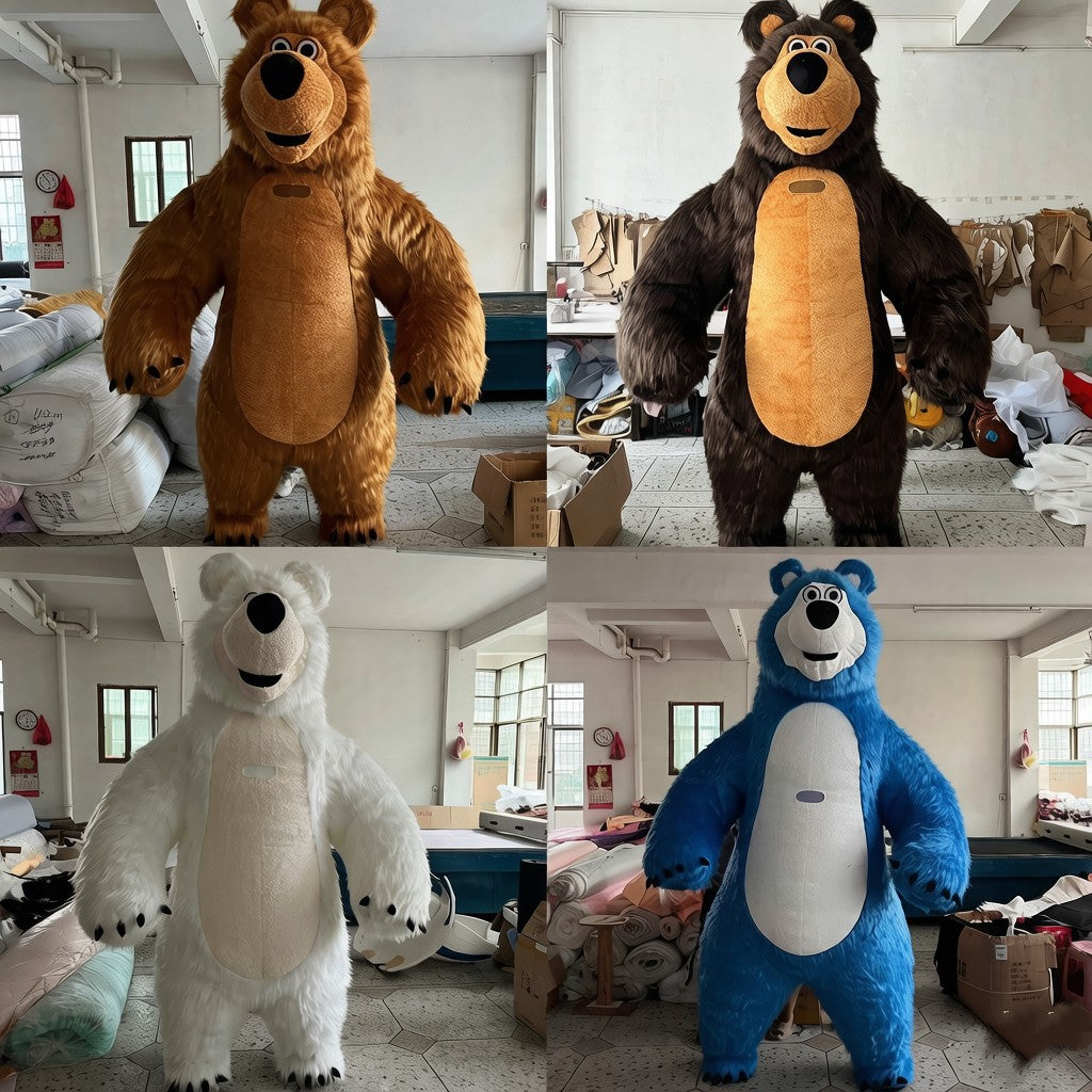 Inflatable Masha Bear Mascot Costume, A Walking Cartoon Doll Costume Suitable For Role-Playing, Applicable To Commercial Promoti