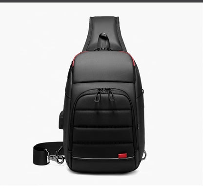 Men's Chest Bag Sling Bags for Men Waterproof Messenger Handbags Crossbody Shoulder Bag with USB Charging Husband Gift Bolsas