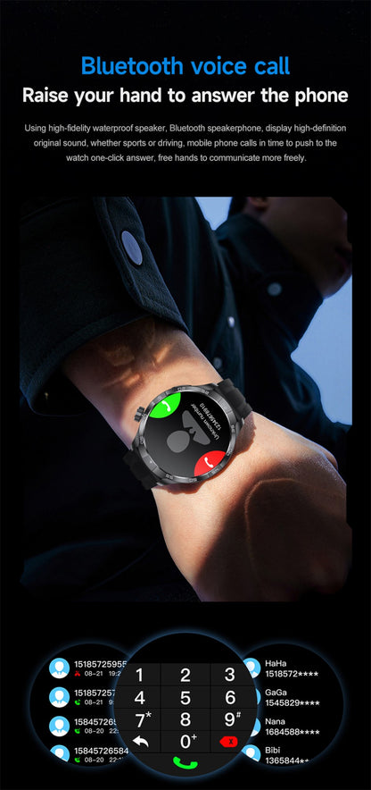 2026 Smartwatch com Display AMOLED Sempre Ativo, NFC, Chamada Bluetooth, Trajetória GPS, Impermeável, Saúde e Esporte, para Homens, Compatível com Android e iOS