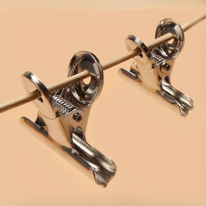 4pcs Stainless Steel Round Head Spring Clamps - Heavy Duty Multipurpose Clips for Office, Kitchen, Home Organization,Food Bags