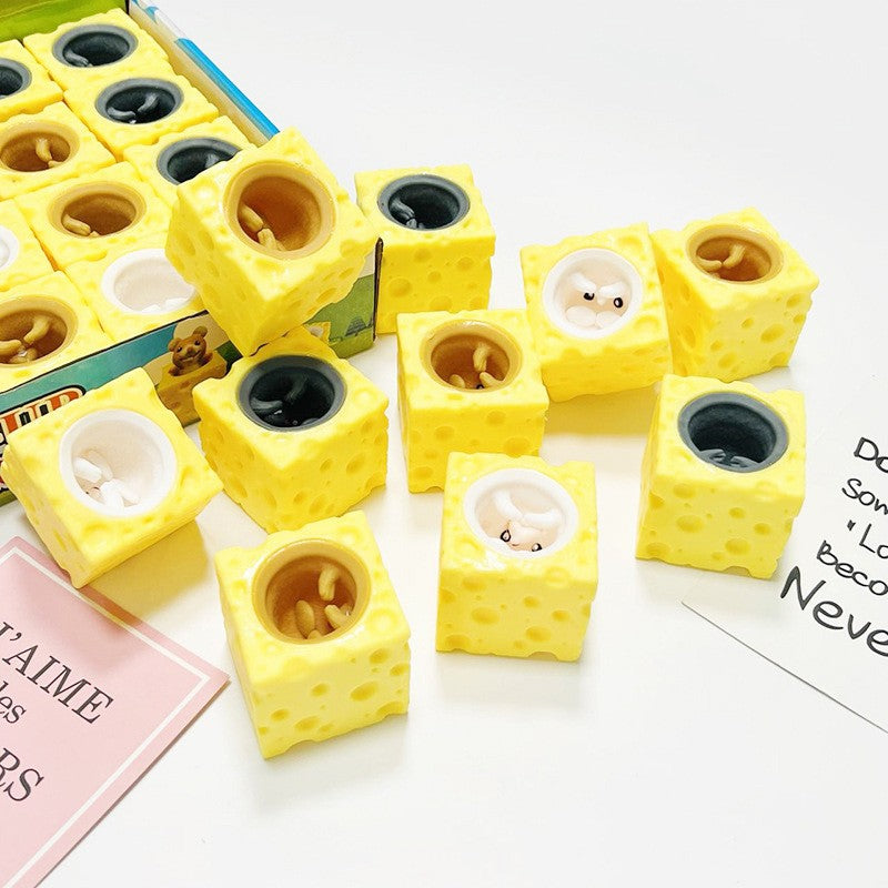 5/10/20/30PCS Cheese Mouse Rabbit Pinch Music Stress Relieving Squirrel Cup Toy Trick Stress Relieving Toy Party Favors