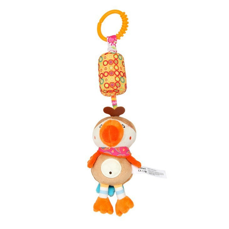 Baby Hanging Rattle Toys Sensory Soft Learning Toy Cartoon Animal Stuffed Bed Bell Toy Infant Development Handle Toy 0-24 Months