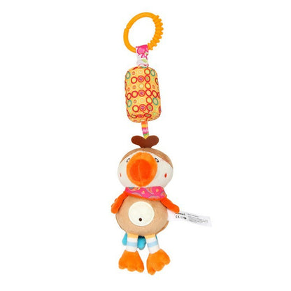 Baby Hanging Rattle Toys Sensory Soft Learning Toy Cartoon Animal Stuffed Bed Bell Toy Infant Development Handle Toy 0-24 Months
