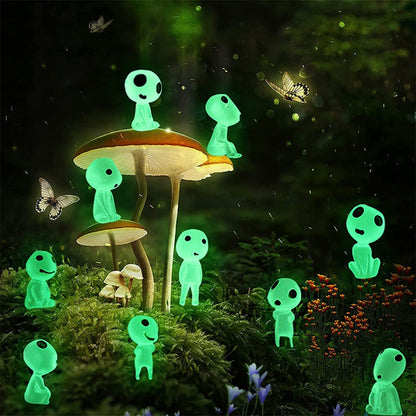 Decoração de Paisagem em Miniatura de 10 peças, Brilha no Escuro, em Formato de Princesa, Decoração de Casa, Decoração de Jardim, Ornamento que Brilha no Escuro