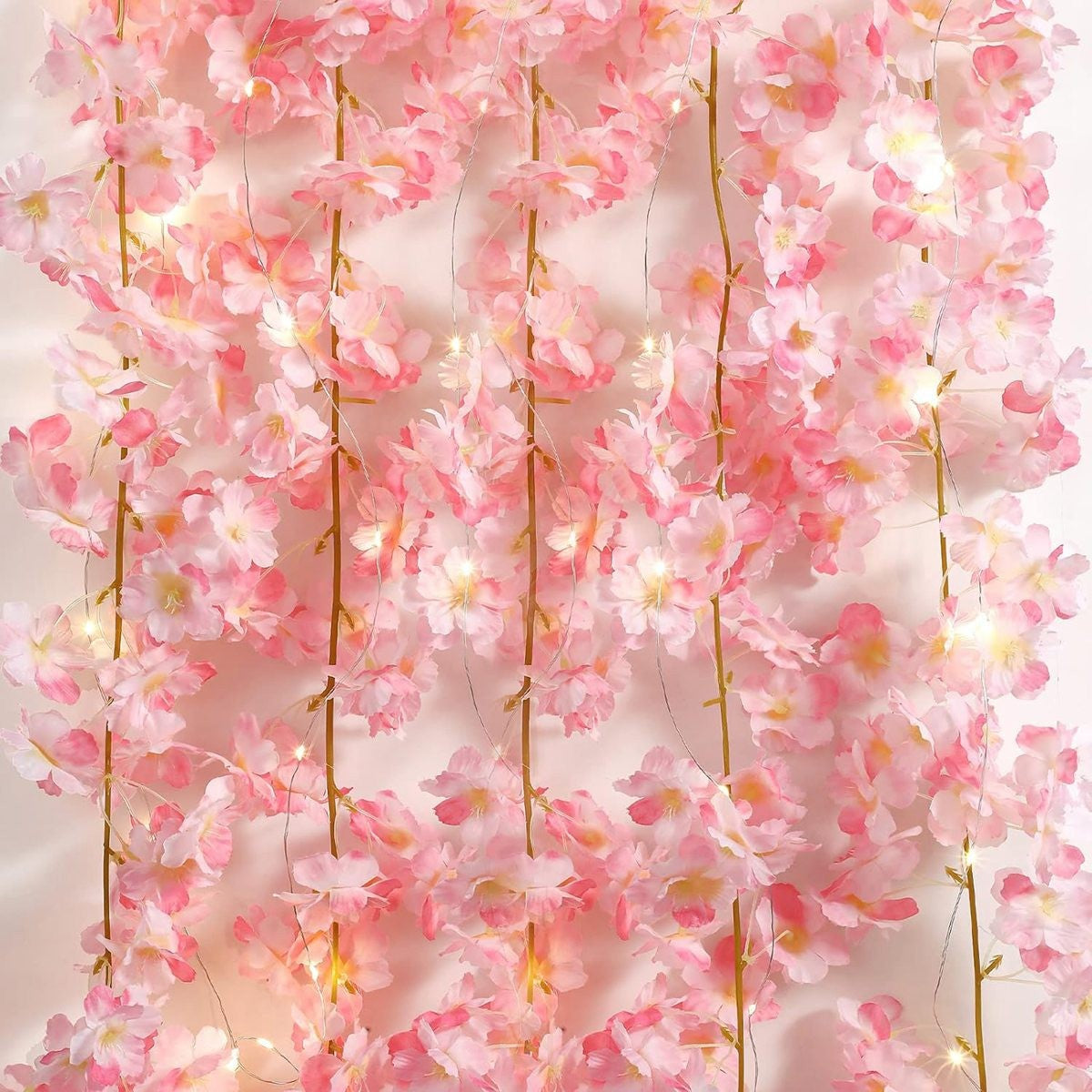1/2/5M Cherry Blossom String Light Garland Artificial Flower Vines Fairy Lights for Bedroom Wedding Party Holiday Decoration