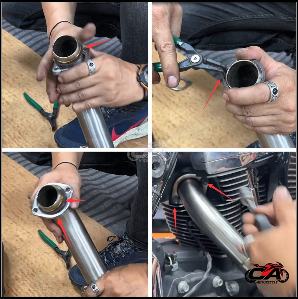 Motorcycle Muffler Flange Exhaust Snap Rings Kit For Harley Sportster 1986-22 Softail 86-25 Touring 1984-25 Dyna FXD FXDWG 91-17