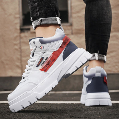 Tênis masculinos casuais de cano alto para outono, tênis de caminhada masculinos, tênis esportivos masculinos, tênis com sola macia para caminhada