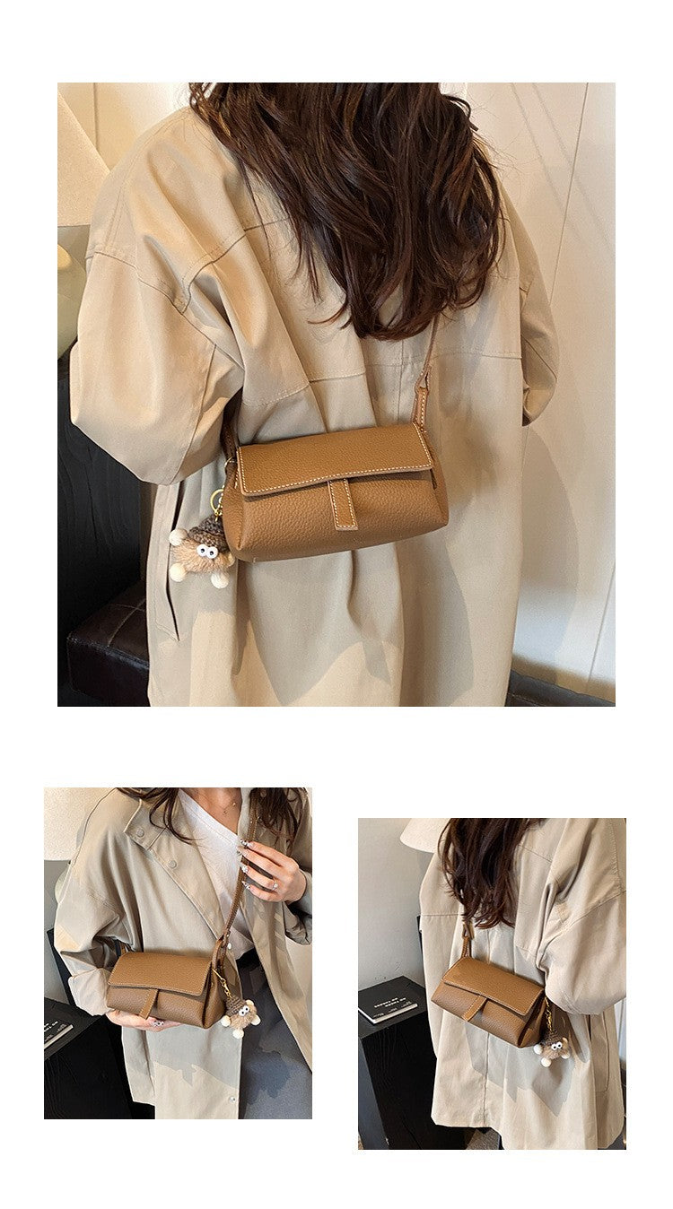 New Retro Pillow Bag Simple Solid Color Versatile Personality Single Shoulder Crossbody Bag Fashionable Niche Women's Bag