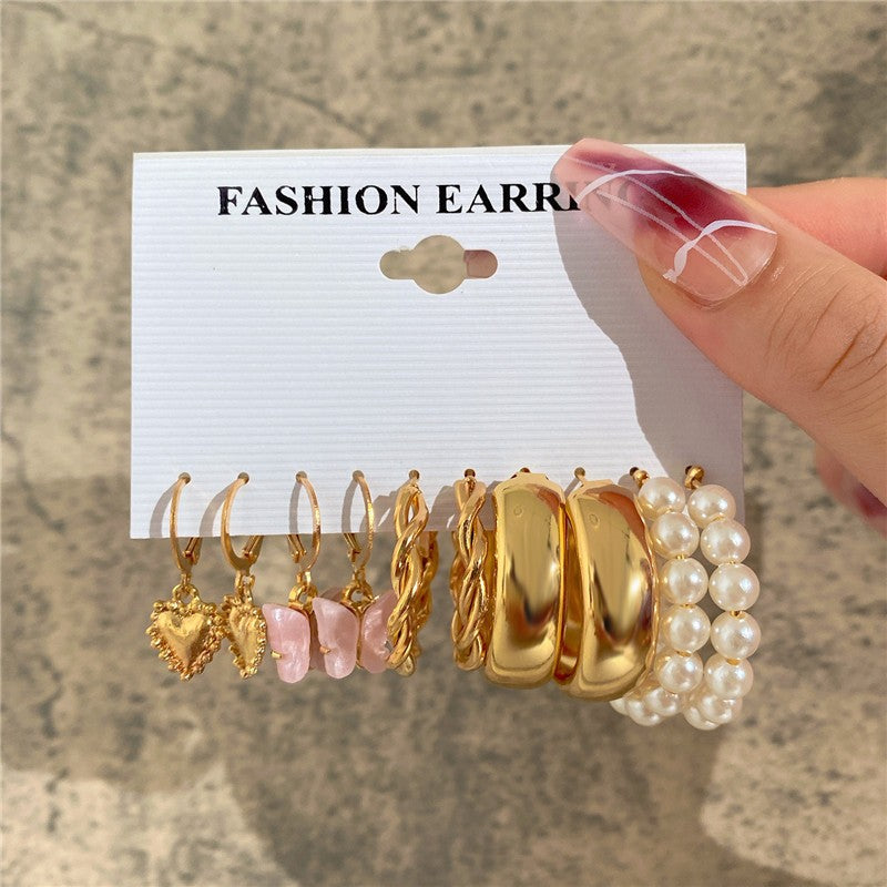Brincos Grandes de Coração Dourado e Prateado YOBEST para Mulheres, Conjunto de Brincos Borboleta Pendurados, Presentes de Joias Femininas, Nova Moda, 2025