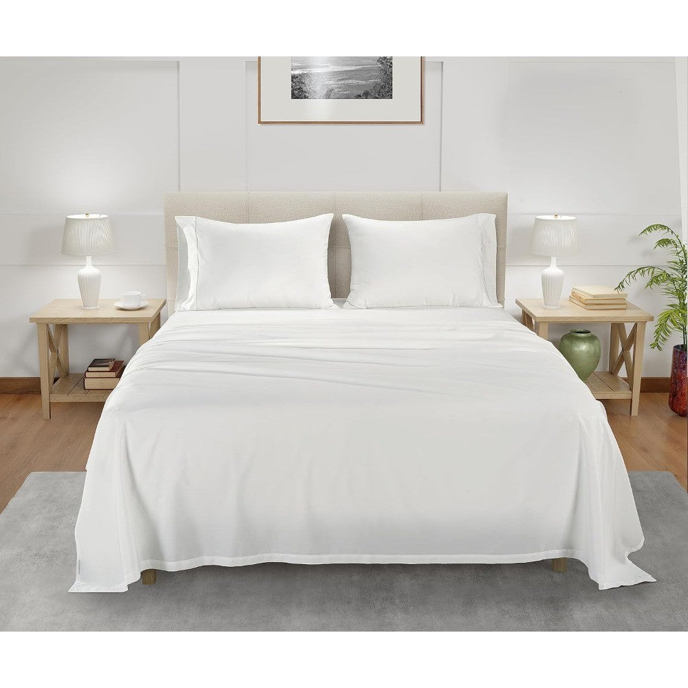 100% Tencel King Sheet Set, Soft Breathable 300 Thread Count, Cooling Moisture-Wicking Sheets for Deep Mattresses