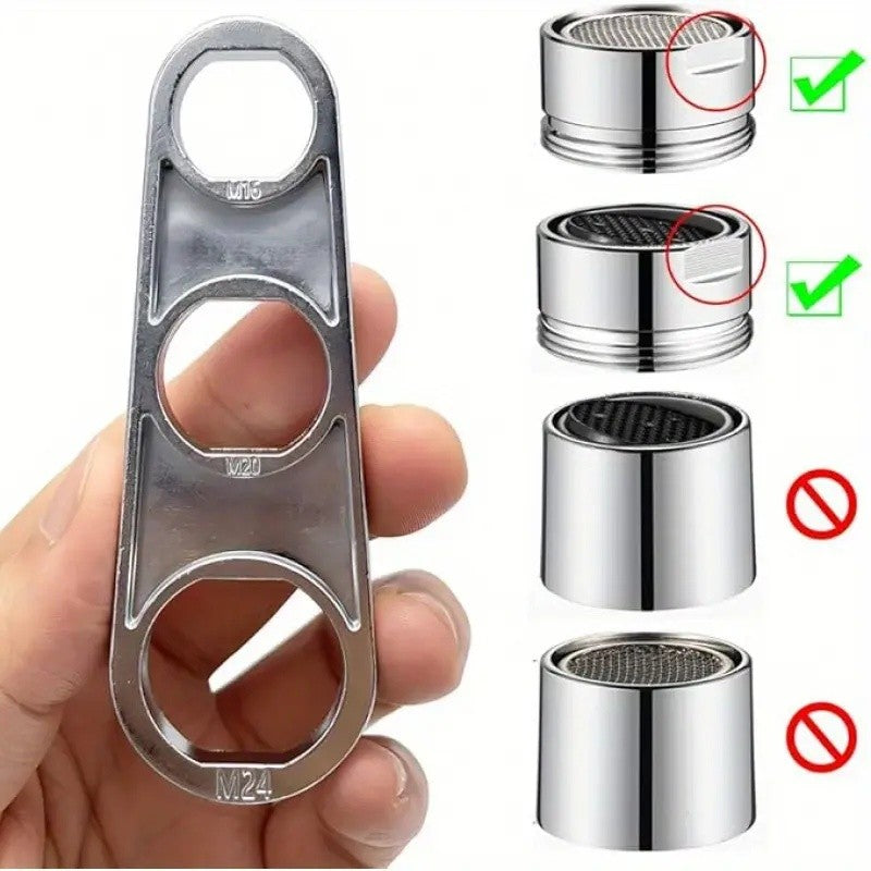 Chave Universal para Aerador de Torneira, Ferramenta 6 em 1 de Liga de Zinco para Bicas de Cozinha e Banheiro