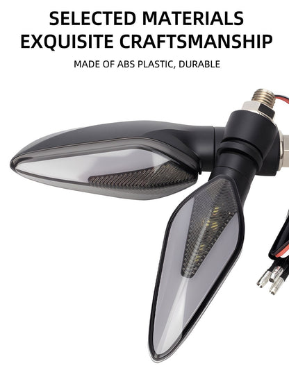 1 par de luzes LED para piscas de motocicleta, branco, amarelo, indicador, fluxo de água, indicador traseiro, pisca-pisca, DRL, luz de circulação diurna