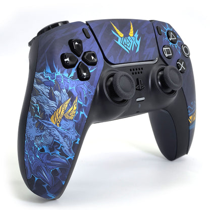 MH Foil Stamping PS5 Controller Shell Faceplate Cover with Touchpad for DualSense Controller, Replacement for BDM-010 to 050