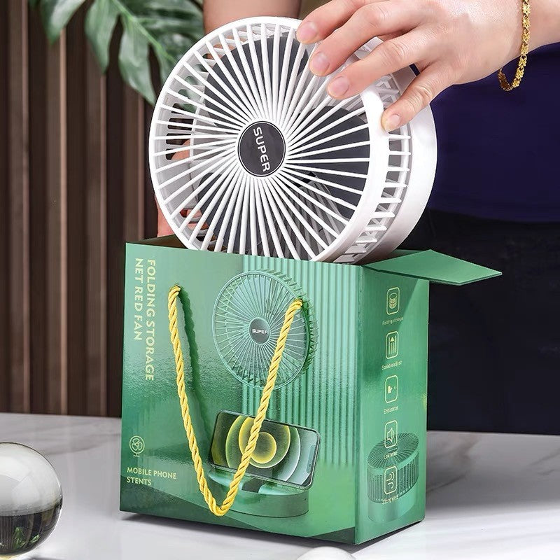 Retractable Fan USB Charging Folding Portable Mini Desktop Electric Fan Dormitory Outdoor Cooling Appliances Adjustable Home Fan