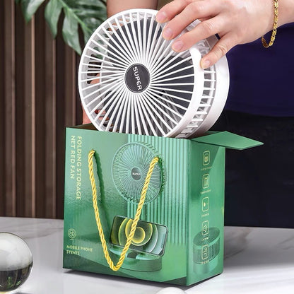 Retractable Fan USB Charging Folding Portable Mini Desktop Electric Fan Dormitory Outdoor Cooling Appliances Adjustable Home Fan