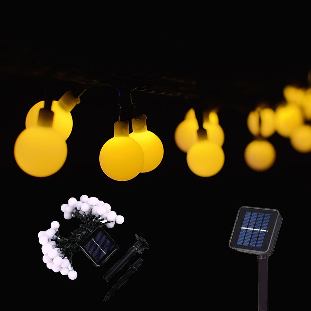 Solar String Lights Outdoor 200 LED Crystal Globe Lights Waterproof Solar Festoon Fairy Light for Garden Christmas Party Decor