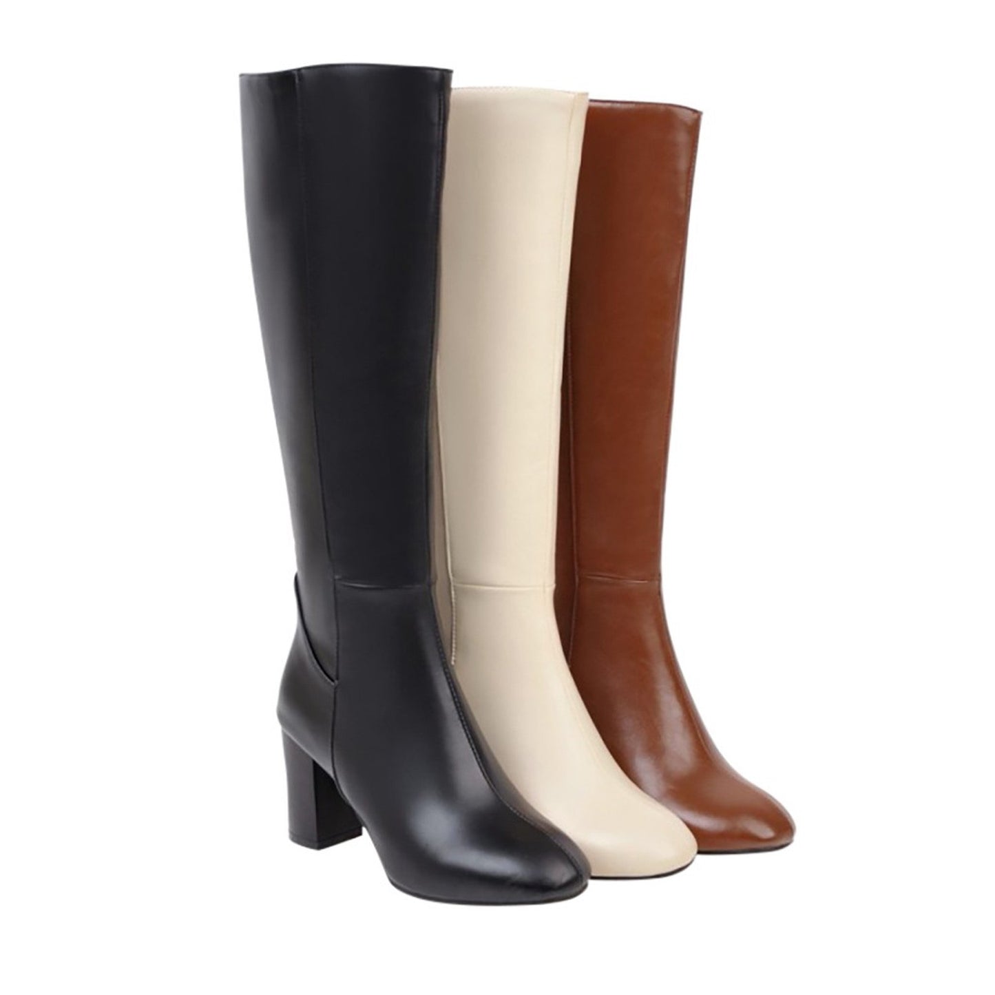 Autumn And Winter Women'S High Boots Fashion Soft Leather Back Zipper Long Boots Ladies Comfortable Knee High Boots Botas Mujer