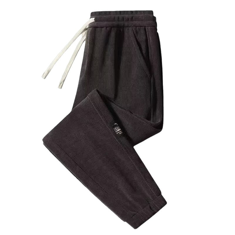 Men's Corduroy Casual Pants Spring Autumn Large Size Elastic Waist Sports Dirt Resistant Wear Resistant Sweatpants Workwear