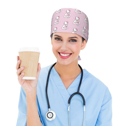 Custom Hello Kitty Medical Staff Scrubs Hat Women Men Cartoon Chara For Chef Hat Scrub Caps