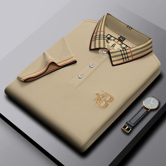 Men's Summer New Luxury Short Sleeve High Quality Designer Pattern Embroidered Anti Wrinkle Polo Shirt Business Casual T-shirt