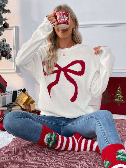 Autumn and winter new European and American fashionable loose long sleeved round neck pullover Christmas sweater