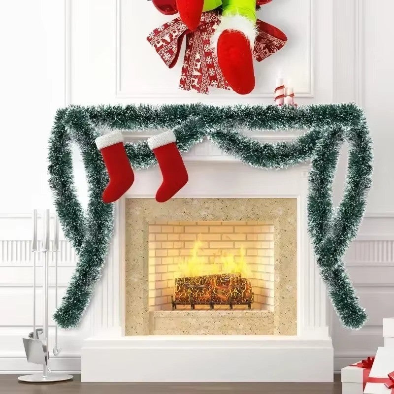 Christmas Green Cane Ribbons Party Garland DIY Xmas Tree Ornaments Green Cane Ribbons Wreath Hanging Pendent Home Decoration