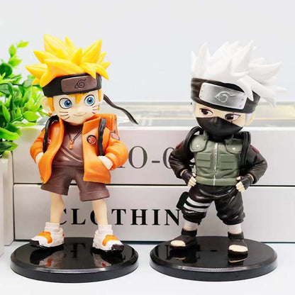 2026 Hot Hatake Kakashi Naruto Uzumaki Q Edição Figura Mochila Modelo Criativo Boneco de Alto Valor com Base Carro Enfeites de Mesa