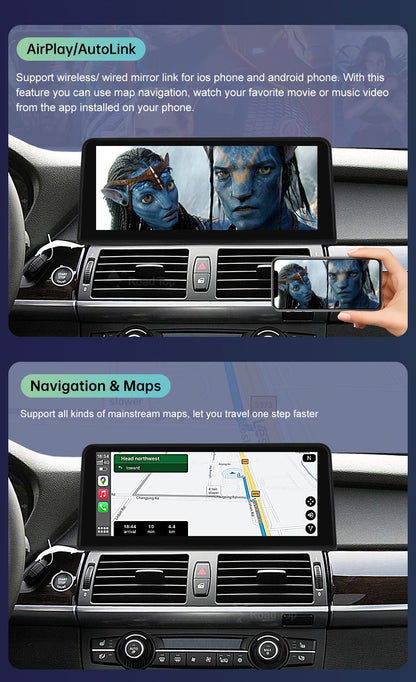 Wireless CarPlay Android Auto Car Multimedia Display For BMW 1 Series  E81 E82 E87 E88 CCC/CIC System Touch Screen Car Radio