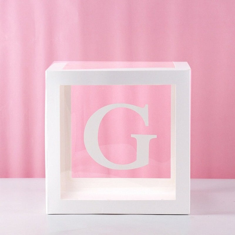 Transparent Letter Balloon Box Baby Shower Decorations Happy Birthday Wedding Decor 1st Birthday Party Supplies Balloon Box