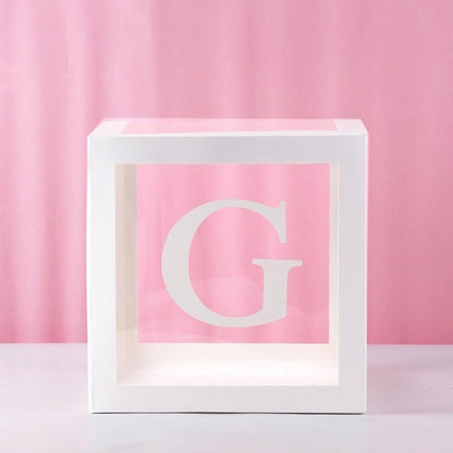 Transparent Letter Balloon Box Baby Shower Decorations Happy Birthday Wedding Decor 1st Birthday Party Supplies Balloon Box