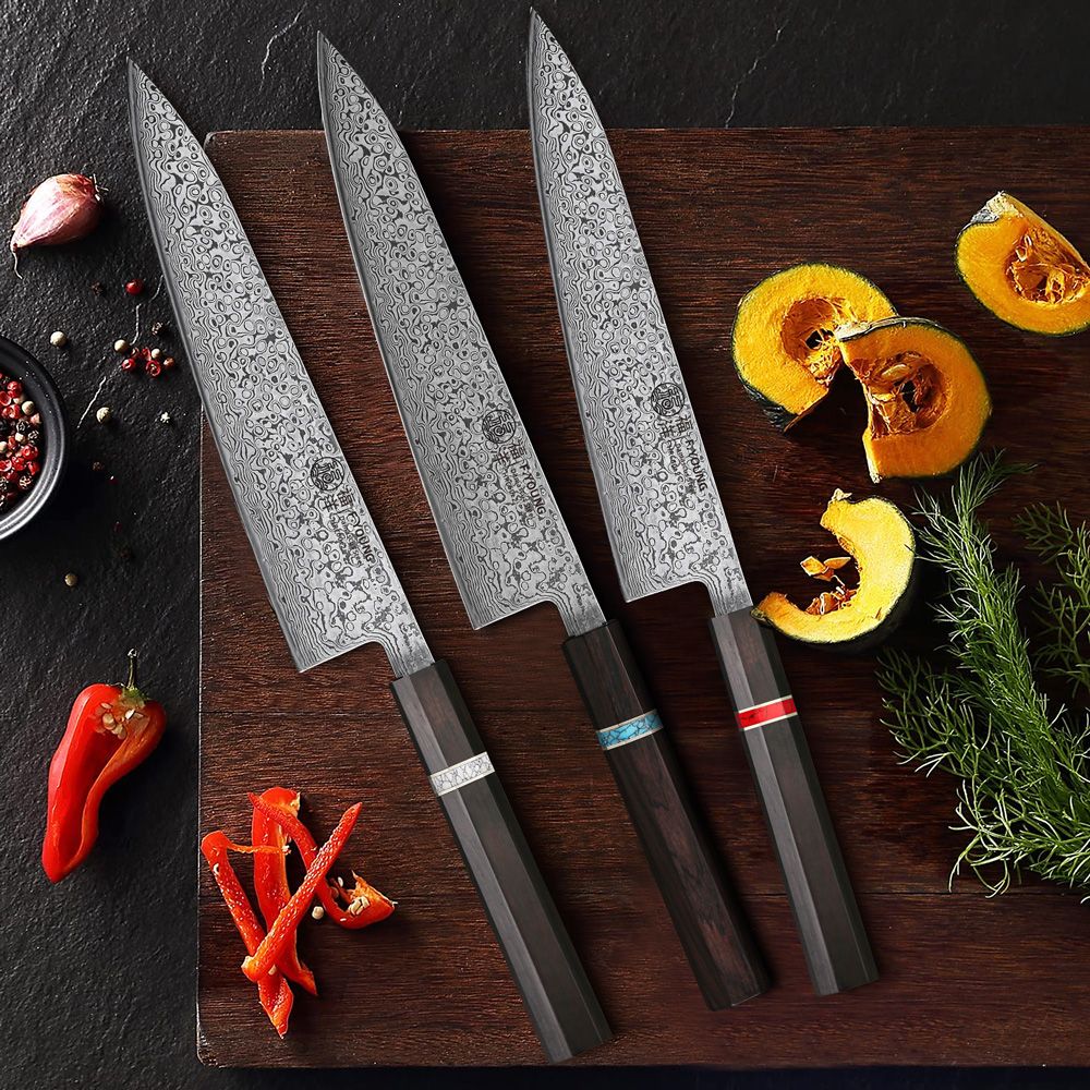 F.YOUNG 8.2-inch Handmade Chef Knife Damascus Steel Sharp Meat Vegetable Cleaver Gyuto Knife Japanese Hand Forged Kitchen Knives