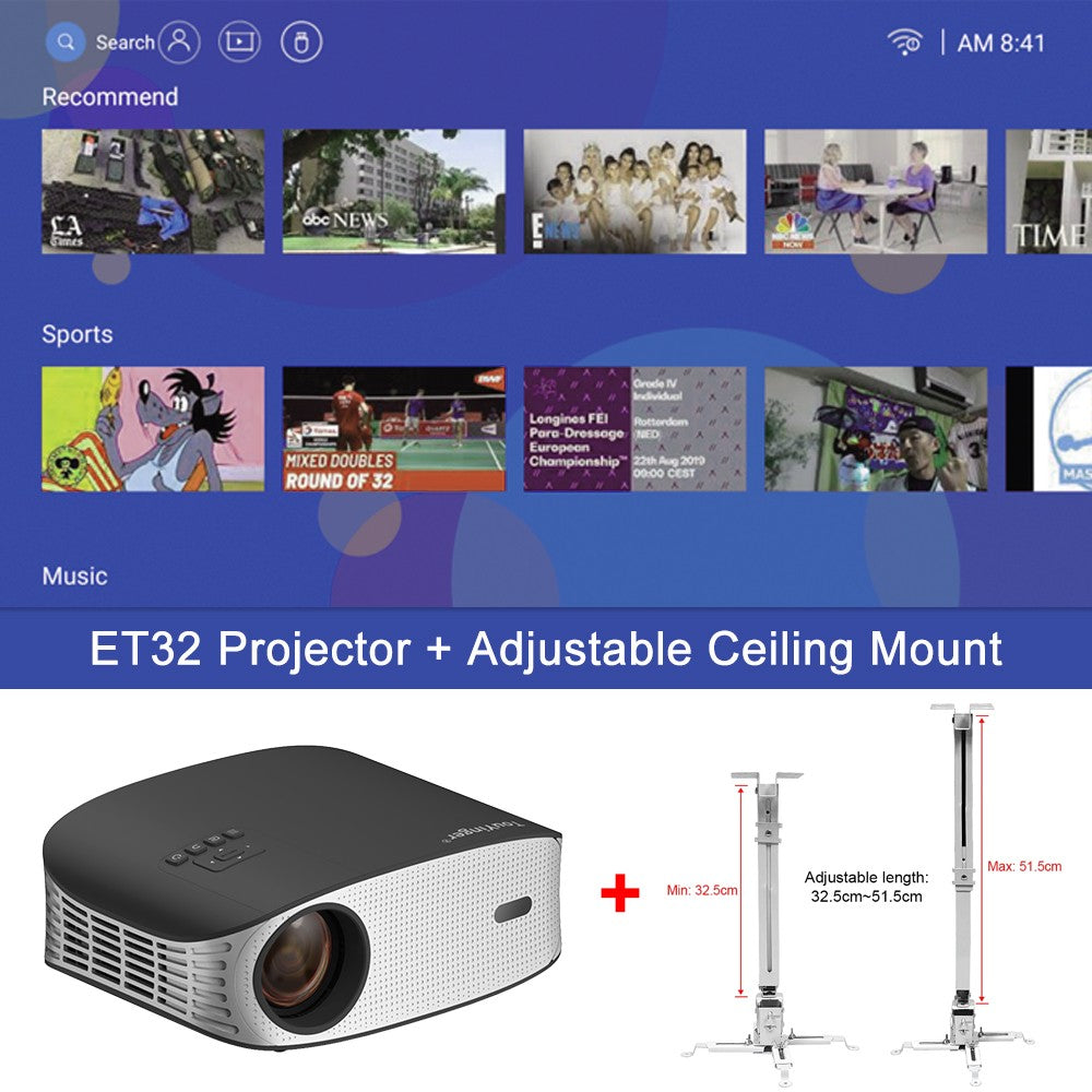Touyinger ET32 1500ANSI Full HD 4K Projector  5G WIFI Home theater Media Video Player Smart Beamer