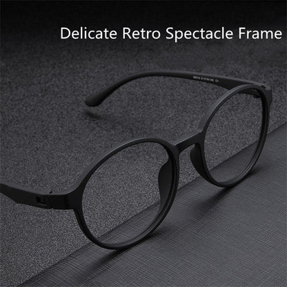 Óculos Ultraleves TR90 para Computador, Anti-Luz Azul, Proteção Ocular para Mulheres e Homens, Design Retrô Sem Parafusos, Óculos de Leitura Redondos